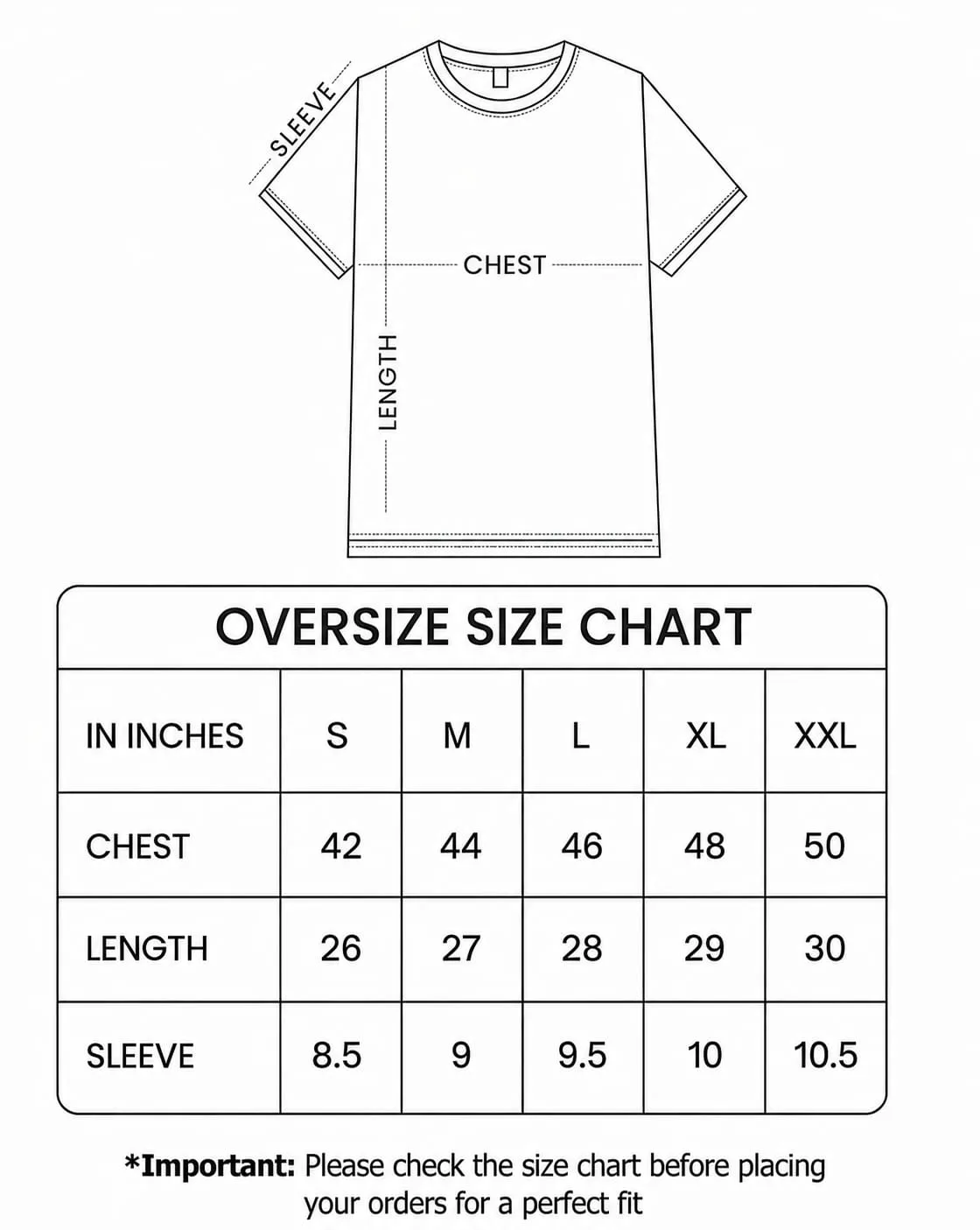 Flora (Oversized T-Shirt) Size Chart